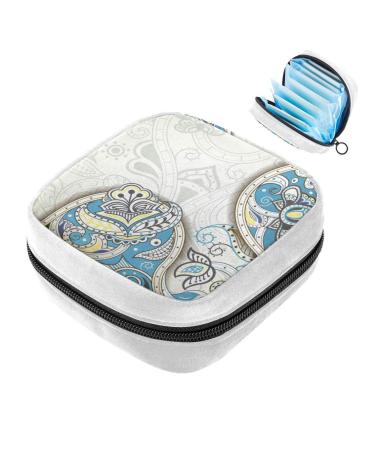 GIAPB Sanitary Napkin Storage Bag Period Bag Tampon Bag Makeup Bag Pad Pouch Blue Chinoiserie Color2041