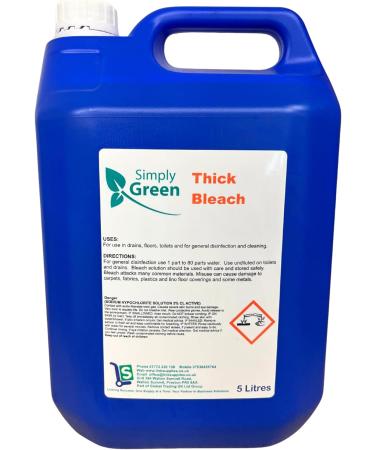 2 x 5 Litre Thick Bleach Simply Green - Buy Online on GoSupps.com