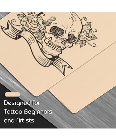 Jconly Tattoo Practice Skins & Stencil Paper Kit - 35Pcs Set (10 Practice Skin + 25 Transfer Paper) | Tattoo Fake Skin for Beginners - Buy Online on GoSupps.com