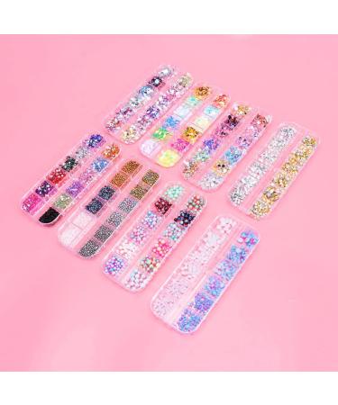 Milisten 8 Boxes Nail Art Material Kit Nail Kits Nail Accessories Rhinestones Nails Supplies Manicure Confetti Nail Gems and 3d Nail Charms Professional Nail Art Tool Pearl Manicure Tools - Buy Online on GoSupps.com
