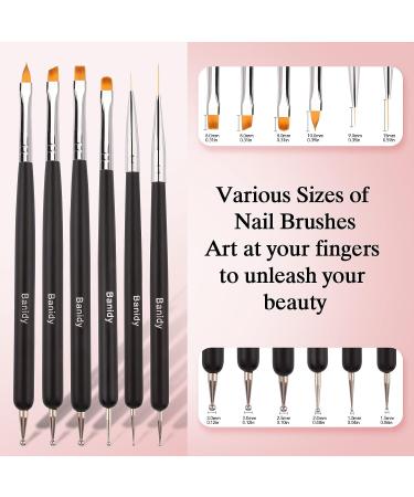 Nail Art Brushes Dual-Head Pen Painting Set for DIY Gel Manicure - Black - Buy Online on GoSupps.com