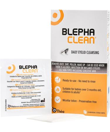 80 Blephaclean Daily Eyelid Wipes - Gentle Cleansing for Blepharitis and Dry Sensitive Skin | Preservative-Free Formula and Soothing Effective Dry Eye Relief | 20 Sterile Wipes x 4 packs - Buy Online on GoSupps.com