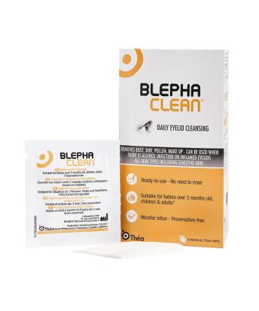 Blephaclean Daily Eyelid Wipes - Gentle Hygiene and Cleansing for Sensitive Skin | Suitable for Babies (3 Months and Up) | Preservative-Free | 20 Sterile Individually Packaged Wipes - Buy Online on GoSupps.com