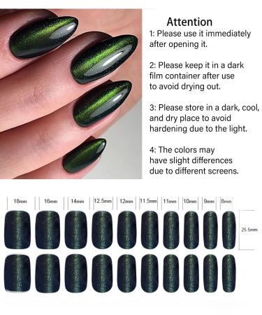 TrueShei Green Cat Eye UV Gel Nail Foils | 23 PCS Self-Adhesive Nail Stickers | Gellack Wraps for Stunning Nail Art - Buy Online on GoSupps.com