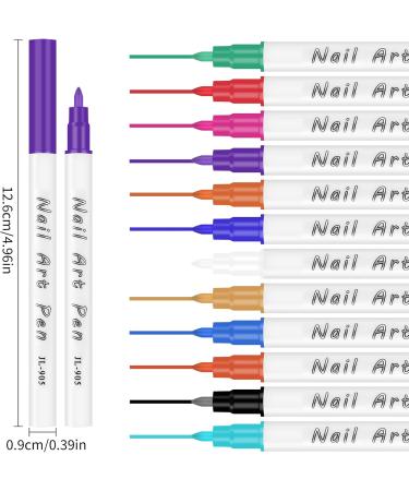 12 Pcs Nail Art 3D Painted Pen Colorful Nail Graffiti Pen Quick Drying Nail Art Painting Pen Easy to Use Nail Point Graffiti Pen Smooth Nail Art Drawing Pen for Flower Pen Hook Line DIY Nail Art - Buy Online on GoSupps.com