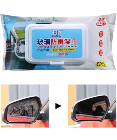 Auto Cleaning Wipes Glass Cleaner Wipes - Portable Glass and Window Cleaner Wipes for Shop Home Mirrors Eyeglass Lenses Kagrote Rainproof Wipes 80 Pieces - Buy Online on GoSupps.com