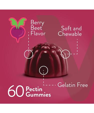 Beet Root Gummies with Magnesium & Vitamin C | Circulation & Blood Pressure Support | Energy & Immune Boost | Berry Beet Flavor - 60 Count - Buy Online on GoSupps.com
