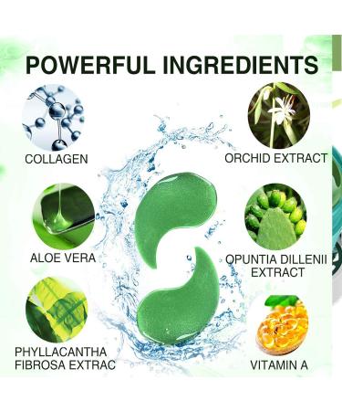 BUYIFAN Green Tea Extract Under Eye Mask - 60 Pcs for Puffy Eyes & Dark Circles | Anti-Wrinkle Gel Pads - Buy Online on GoSupps.com