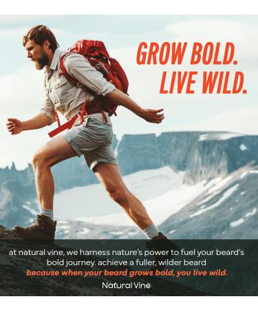 Natural Vine 5% Minoxidil Beard Growth Oil for Men - Biotin & Caffeine Beard Regrow Serum | Thicker Fuller Beard 2 FL OZ - Buy Online on GoSupps.com