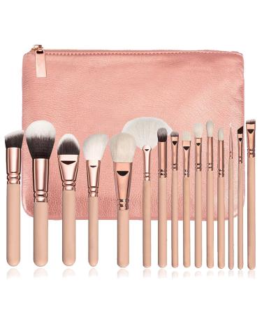 15 pc Makeup Brush Multifunctional Makeup Tool Portable Makeup Brush for Face Makeup Eye Makeup Pink