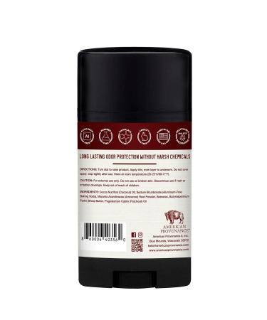 American Provenance Aluminum Free Natural Deodorant For Women and Men - Patchouli - 24 Hour Protection - Cruelty Free - Made in the USA (1 pack) - Buy Online on GoSupps.com