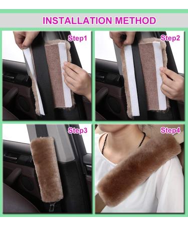 Suntrade Soft Lambskin Seat Belt Covers Safety Shoulder Pads for Adults & Kids Gray Car Accessories - Buy Online on GoSupps.com