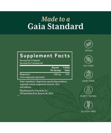 Gaia PRO Magnesium Glycinate 400 - Sleep Support & Stress Relief - 180 Capsules - Buy Online on GoSupps.com