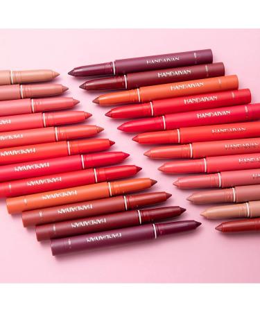 12 Colors Matte Lipstick Pen Set - Waterproof Lip Liner Crayon Long-lasting & Non-sticky with Built-in Sharpener - Buy Online on GoSupps.com
