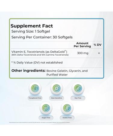 Wellness Extract Eannatto Tocotrienols Deltagold Vitamin E Supplements Softgels Tocopherol Free Supports Immune Health NON-GMO Gluten Free & Antioxidant (300MG 30 Softgels). - Buy Online on GoSupps.com