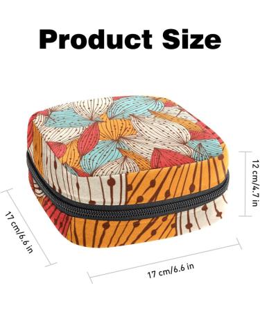 Autumn Floral Vintage Leaves Period Bag - Sanitary Napkin Storage & Travel Makeup Pouch - Buy Online on GoSupps.com