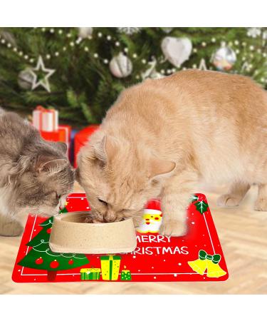 Vannon Christmas Dog Cat Food Mat - Non Slip Waterproof 11x18 - 1 Pack Red - Buy Online on GoSupps.com