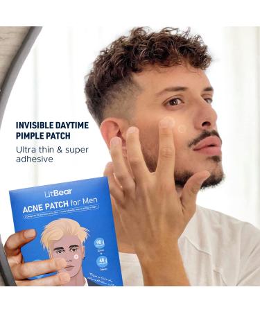LitBear Acne Patch - 138 Professional Hydrocolloid Pimple Patches for Men - Tea Tree & Calendula Oil - 2 Sizes - Invisible Absorbing Cover Patch - Buy Online on GoSupps.com