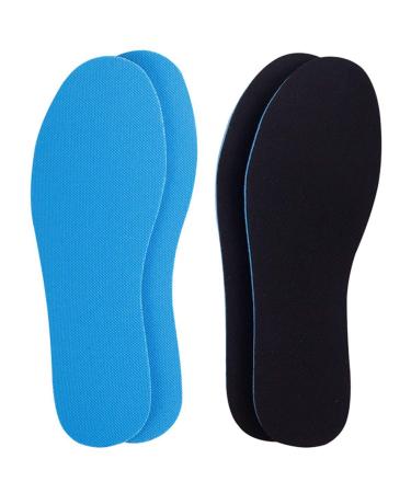 Amitataha 2 Pairs Breathable Insoles, Super-Soft, Sweat-Absorbent, Double-Colored and Double-Layered Shoe Inserts of Foam That Fit in Any Shoes (Blue/Black, 9.5-12 Women/8-9 Men) Blue/Black 9.5-12 Women/8-9 Men