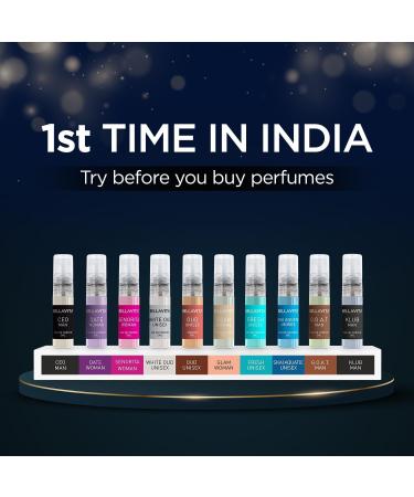 Be lla Vit a Luxury Men & Women Trial Pack Of 10 X 5Ml Pocket Aerosol Perfumes Unisex Fresh Scent Fragrance Mix Of Edp Edt & Edc Long Lasting Perfume Sweet Floral Woody Musky & Spicy - Buy Online on GoSupps.com