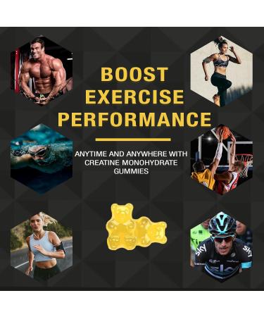 Creatine Monohydrate Gummies with D3 & B12 - Sugar-Free Hydrolyzed Collagen Supplement for Muscle Strength | 60 Count 2-Pack | Ideal for Men & Women - Buy Online on GoSupps.com