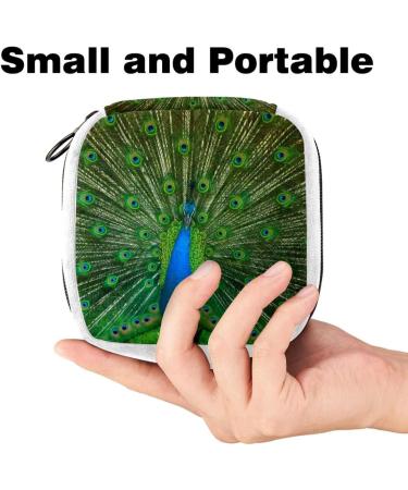 Animal Peacock Color Sanitary Napkin Storage Bag - Period Pad Tampon Makeup Pouch 947 - Buy Online on GoSupps.com