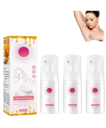 Hair Removal Mousse Gentle Hair Removal Mousse Body Hair Removal Foam Spray for Women and Men Hair Removal Spray Quick Hair Removal Moisturizing and Skin-Friendly (3 Pcs)