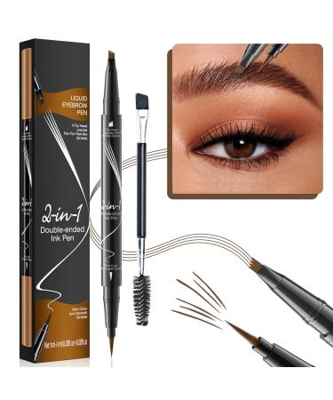 3D Double-sided Eyebrow Pencil Four-fork Tip Eyebrow Pencil for Fashion Eyebrows Sweat-proof