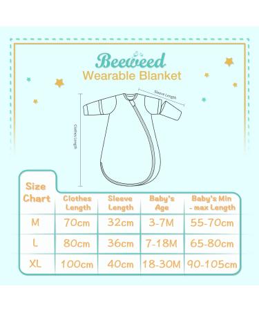 Beeweed Baby Sleeping Bag TOG 3.5 XL Winter Wearable Blanket with Removable Sleeves - Super Soft & Warm Sleep Sack for Infants & Toddlers 18-30 Months | Doodle Bird Design - Buy Online on GoSupps.com