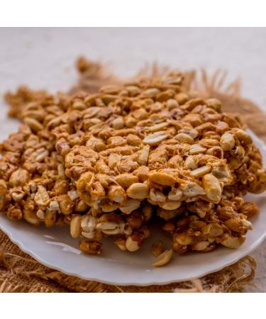 Lohri special punjabi mithai christmas gift sweets winter special sweets| Peanut Chikki Gajak| Peanuts Round Yellow Gajjak Sweets | Chikkis Jaggery | Groundnut Gazak | Kadalai Burfi | Peanut Brittle -200gm|Marwari Gajak|Marwadi Gajjak