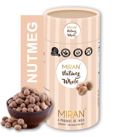 MIRAN Whole Nutmeg, Natural Indian Spices Premium Grade Quality Jaifal, Organic Food enriched with aroma & Flavors for cooking Nutmeg Box