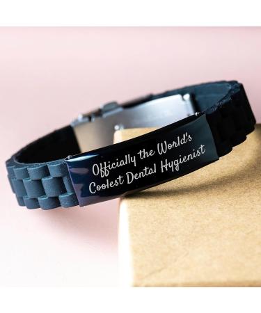 Funny Dental Hygienist Gifts for Women Officially The World's Coolest Dental Hygienist Glide lock Clasp Bracelet - Buy Online on GoSupps.com