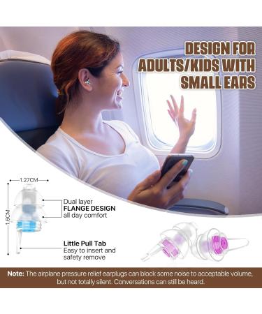 Buy Naiicute Aircraft Earplugs with Band - 2 Pairs Pain-Free Travel Earplugs for Adults & Kids 12+ 25dB Noise Reduction Reusable in Blue & Purple - Ideal for International Flights - Buy Online on GoSupps.com