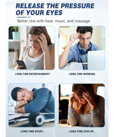 Premium Eye Massager with Heat & Bluetooth - Perfect Gifts for Mom/Dad | Relieve Migraines Reduce Eye Strain & Dark Circles | Sleep Improvement - Buy Online on GoSupps.com