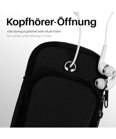 Moex Jogging Cell Phone Bag for Samsung Galaxy S23 - Neoprene Sports Arm Band with 2 Compartments - Black Running Bracelet Holder - Buy Online on GoSupps.com