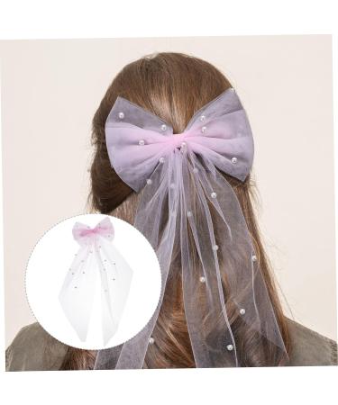 Beatifufu Bridal Hair Accessories Pearl Hair Clips Bride Hair Bow Bridal Hair Bow Pearl Veil Hair Bows Pink Hair Bow Wedding Hair Bow Bride Hair Clip Bachelorette Party Favors - Buy Online on GoSupps.com
