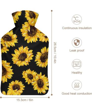 Buy Sunflower Hot Water Bottle with Plush Cover - Ideal Hand Warmer for Adults & Children - 26.5x15.3cm - International Shipping Available - Buy Online on GoSupps.com