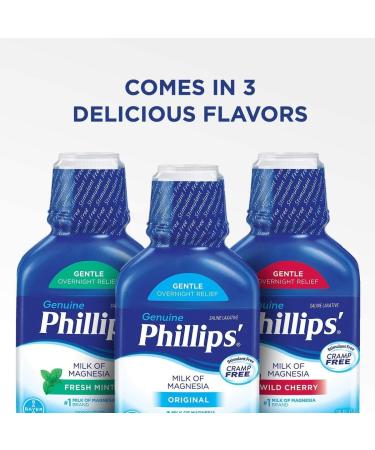 Phillips' Milk of Magnesia Overnight Relief of Occasional Constipation Liquid Laxative Original 26 Fl Oz Bottle - Pack of 4 - Buy Online on GoSupps.com