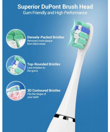 Buy Sonic Electric Toothbrush for Adults - 8 Brush Heads Travel Case & Holder - White | International Shipping - Buy Online on GoSupps.com