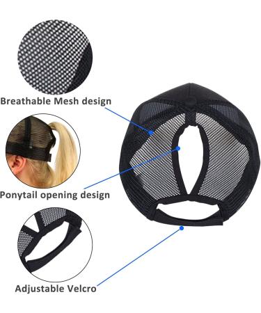 Women's Breathable Mesh Baseball Cap for Summer - Adjustable Ponytail & Quick-Dry Light Sun Cap (Black 55-60 CM) - Buy Online on GoSupps.com