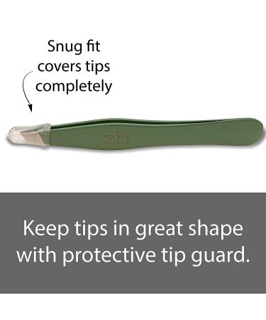 Surgical Grade Stainless Steel Tweezers - Slant Tip for Eyebrow Shaping & Hair Removal - Protective Pouch Included (Sage) - Buy Online on GoSupps.com