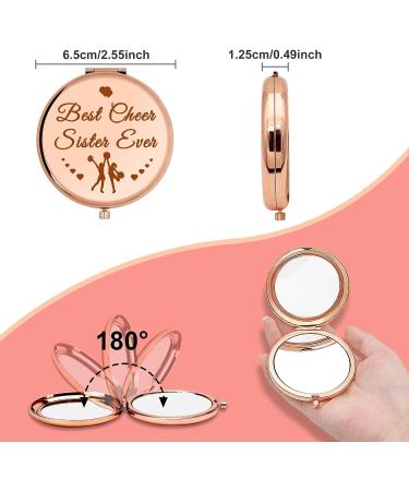 Sister Cheerleading Gift Compact Makeup Mirror - Friendship Gifts for Cheerleaders - Rose Gold Pocket Mirror - Buy Online on GoSupps.com