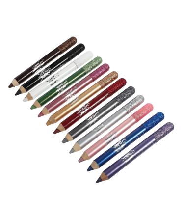 Baluue 24 Pcs Pearlescent Eyeshadow Pencil Makeup Liner Pencil Cosmetic Eyeshadow Pen Gel Crayons Powder 12.5X0.5cmx2pcs Assorted Colorx2pcs