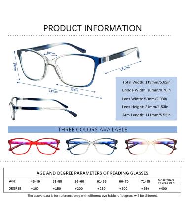 3 Pack Blue Light Blocking Multifocal Reading Glasses with Spring Hinge - 1.50x Magnification - Buy Online on GoSupps.com