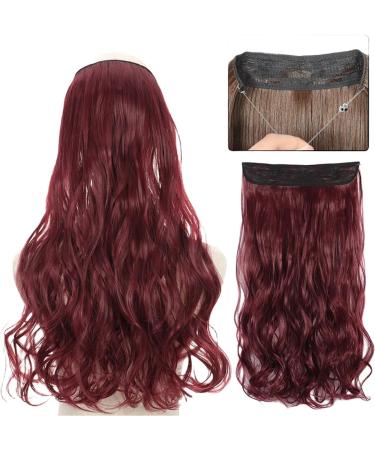 prinfantasy Cruly Hair Extension Fiber Line Metal buckle Adjustable Invisible Long Wavy Seamless NO Clips in 22inches Hairpiece for Gift Daily Party Cosplay Use MW237 GBMW237 22 inch - Buy Online on GoSupps.com