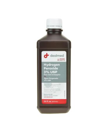 Dealmed Hydrogen Peroxide 3% USP  16 fl. oz. USA Made Hydrogen Peroxide Cleaner, Hydrogen Peroxide 3 Percent First Aid Cleaner, Hydrogen Peroxide Solution for First Aid Kit and Medical Facilities