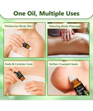 Organic Castor Oil Roll On 30ml (1 fl. oz) Pure Cold Pressed Roll On Castor Oil Organic Castor Oil Roller Ball for Skin Scalp Neck Hands Joints Waist & Belly Moisturizing Care - Buy Online on GoSupps.com