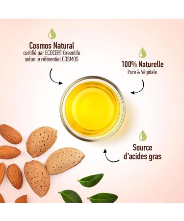 Sweet Almond Oil 250ml - Cosmos Natural - Plan te au Naturel - Cold Pressed - Hair Skin Face - Buy Online on GoSupps.com