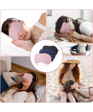 Buy Silk Eye Masks for Sleep - Adjustable Strap 3 Pack Soft Satin Sleep Masks for Women & Men | Travel Blackout Eye Cover - Buy Online on GoSupps.com