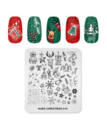 KADS Nail Art Stamping Plate Christmas Elk Snowman Bell Balloon Christmas Tree Nail Image Plate Decoration Design Tool (CH019)